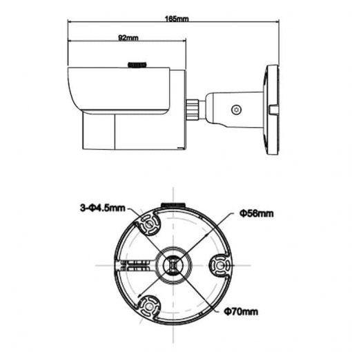 Cámara Bullet HDCVI HD 720p 3.6mm Blanca - Imagen 2