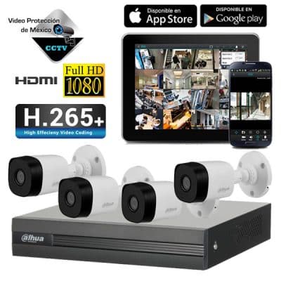 Kit 4 Cámaras 1080p DVR H265